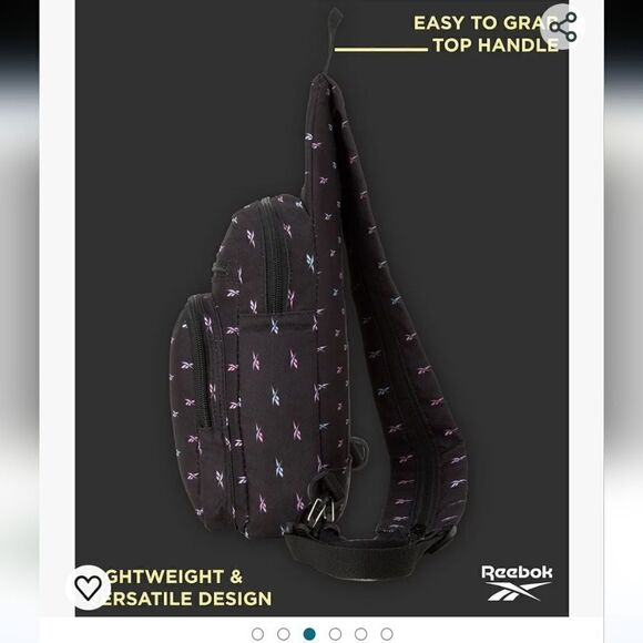 Reebok Black Cosmos Crossbody/ Backpack Bag - Picture 5 of 7